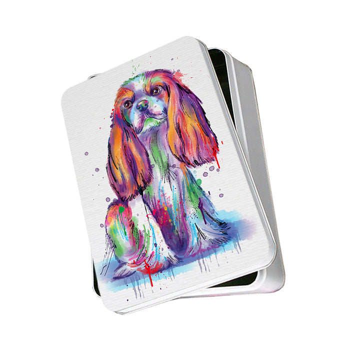 Watercolor Cavalier King Charles Spaniel Dog Photo Storage Tin PITN57022