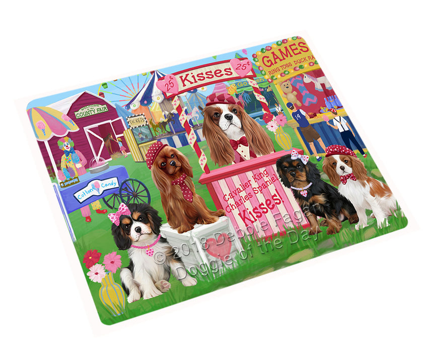 Carnival Kissing Booth Cavalier King Charles Spaniels Dog Cutting Board C73989