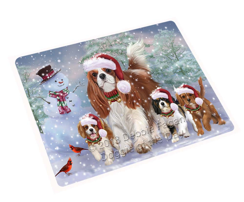 Christmas Running Family Cavalier King Charles Spaniels Dog Cutting Board C71535