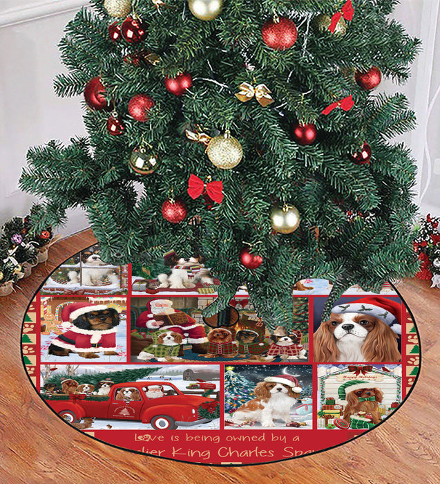 Love is Being Owned Christmas Cavalier King Charles Spaniel Dogs Tree Skirt