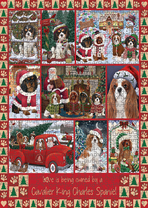 Love is Being Owned Christmas Cavalier King Charles Spaniel Dogs Puzzle with Photo Tin PUZL99332