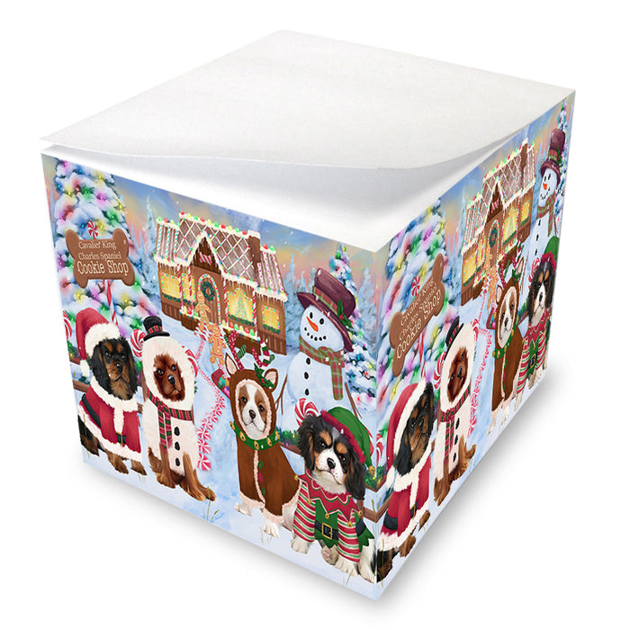 Holiday Gingerbread Cookie Shop Cavalier King Charles Spaniels Dog Note Cube NOC54462