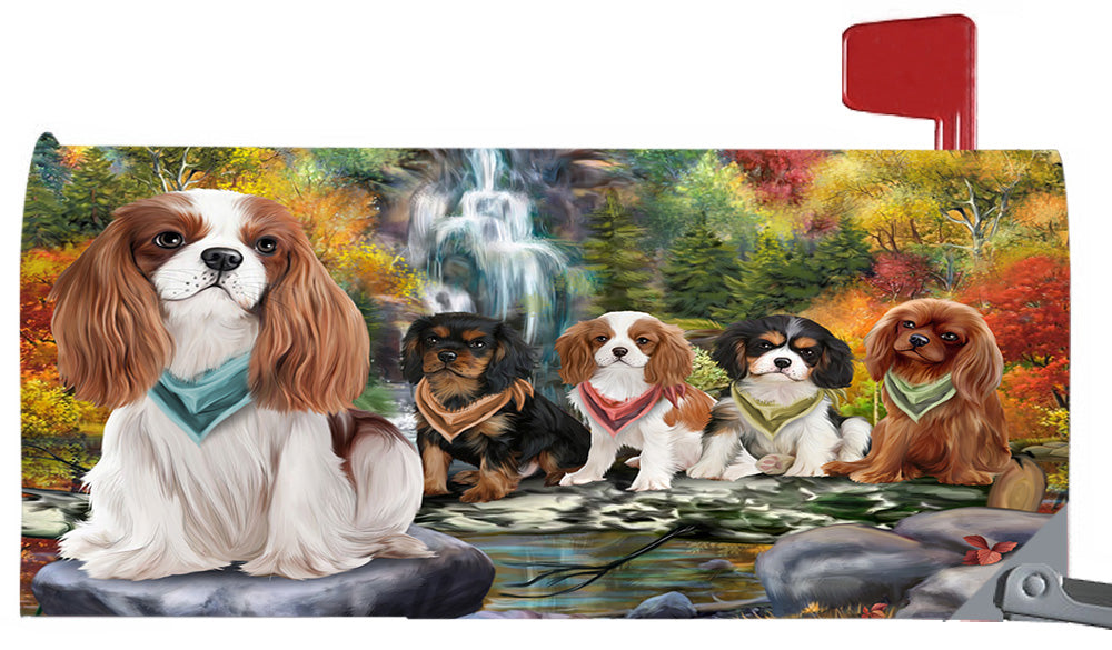 Scenic Waterfall Cavalier King Charles Spaniel Dogs Magnetic Mailbox Cover MBC48718