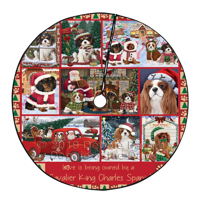 Love is Being Owned Christmas Cavalier King Charles Spaniel Dogs Tree Skirt