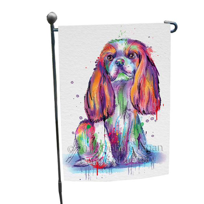 Watercolor Cavalier King Charles Spaniel Dog Garden Flag GFLG65047