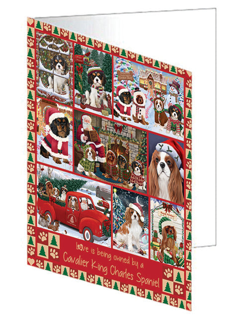 Love is Being Owned Christmas Cavalier King Charles Spaniel Dogs Handmade Artwork Assorted Pets Greeting Cards and Note Cards with Envelopes for All Occasions and Holiday Seasons GCD78869