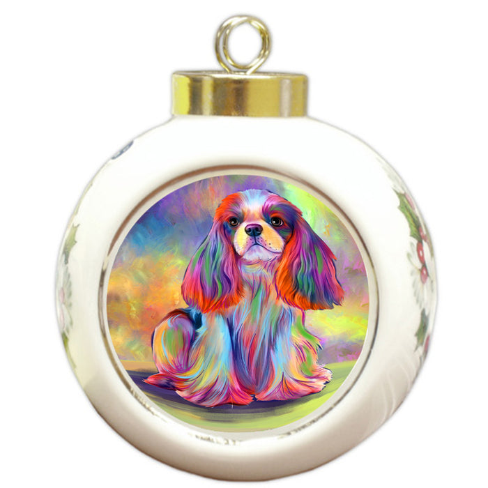 Paradise Wave Cavalier King Charles Spaniel Dog Round Ball Christmas Ornament RBPOR57056