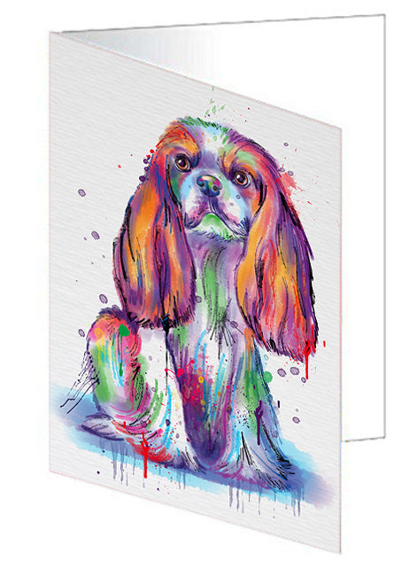 Watercolor Cavalier King Charles Spaniel Dog Handmade Artwork Assorted Pets Greeting Cards and Note Cards with Envelopes for All Occasions and Holiday Seasons GCD76751