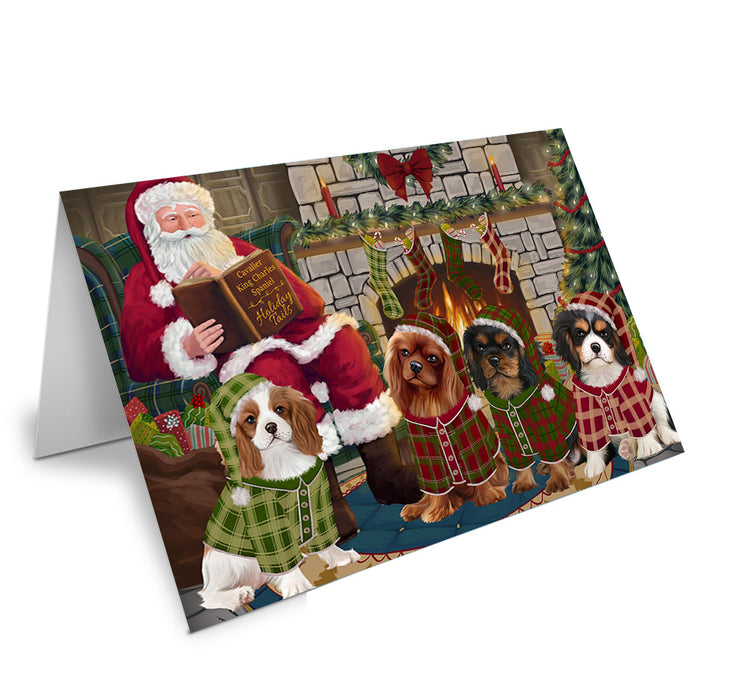 Christmas Cozy Holiday Tails Cavalier King Charles Spaniels Dog Handmade Artwork Assorted Pets Greeting Cards and Note Cards with Envelopes for All Occasions and Holiday Seasons GCD69857