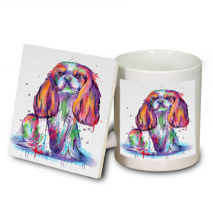 Watercolor Cavalier King Charles Spaniel Dog Mug and Coaster Set MUC57071