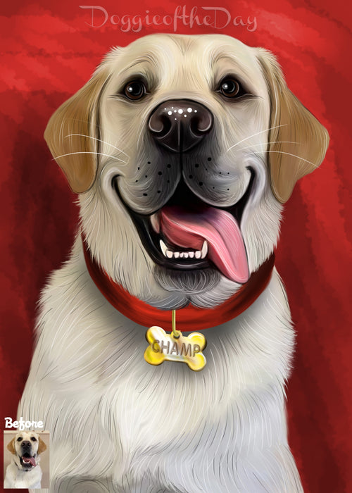 Digital Painting PERSONALIZED Caricature PET PORTRAIT! Custom Pet Dog or Cat Art