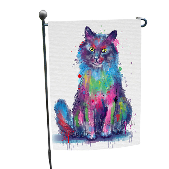 Watercolor Chantilly-Tiffany Cat Garden Flag GFLG66111