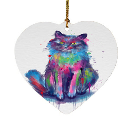 Watercolor Chantilly-Tiffany Cat Heart Christmas Ornament HPORA58484