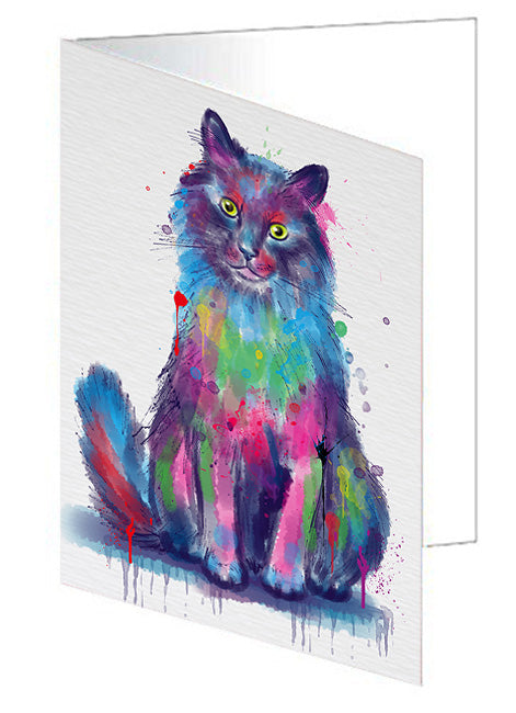 Watercolor Chantilly-Tiffany Cat Handmade Artwork Assorted Pets Greeting Cards and Note Cards with Envelopes for All Occasions and Holiday Seasons GCD79079
