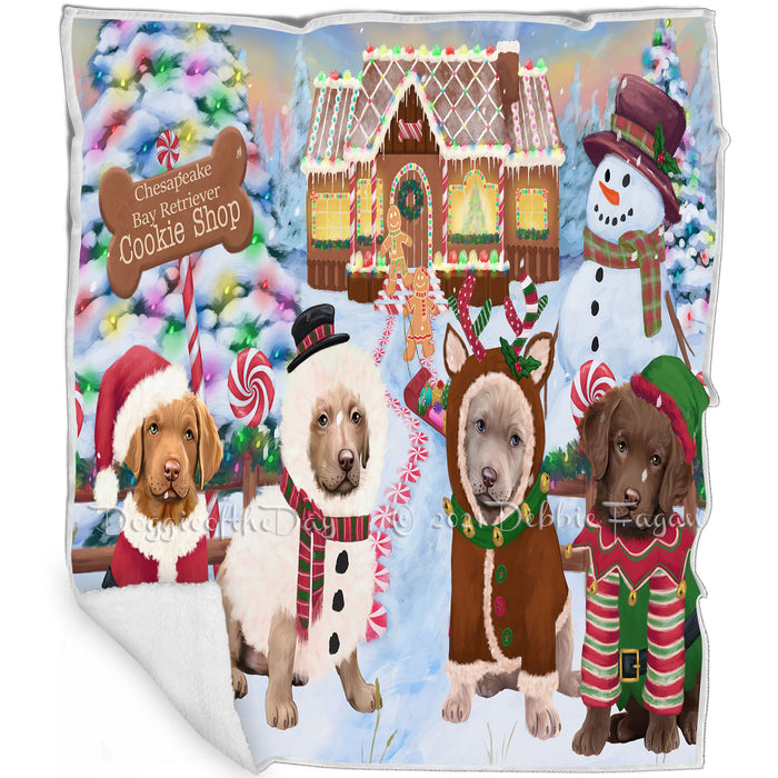 Holiday Gingerbread Cookie Shop Chesapeake Bay Retrievers Dog Blanket BLNKT126939