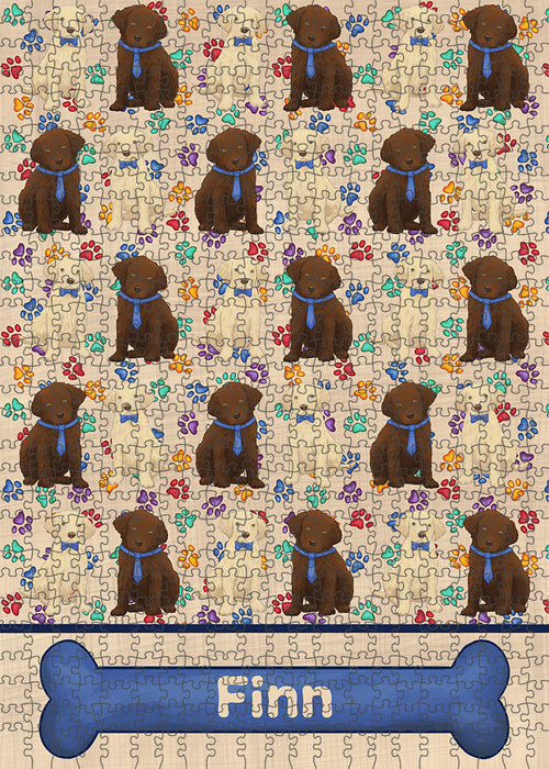 Rainbow Paw Print Chesapeake Bay Retriever Dogs Puzzle  PUZL97672