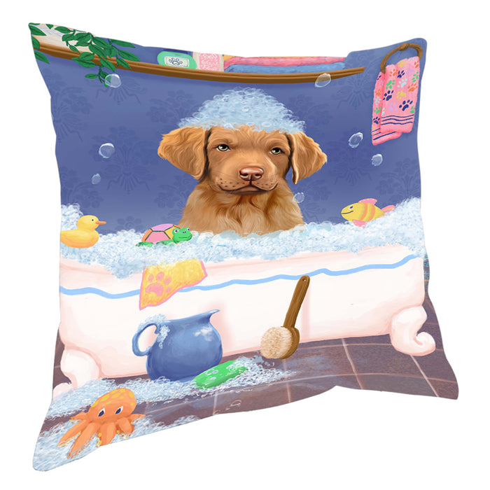 Rub A Dub Dog In A Tub Chesapeake Bay Retriever Dog Pillow with Top Quality High-Resolution Images - Ultra Soft Pet Pillows for Sleeping - Reversible & Comfort - Ideal Gift for Dog Lover - Cushion for Sofa Couch Bed - 100% Polyester, PILA90478