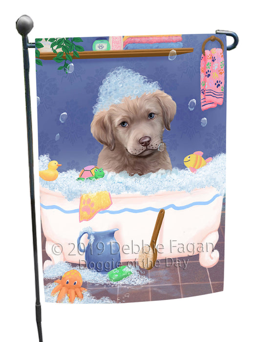 Rub A Dub Dog In A Tub Chesapeake Bay Retriever Dog Garden Flag GFLG66195