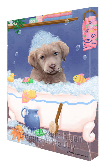 Rub A Dub Dog In A Tub Chesapeake Bay Retriever Dog Canvas Print Wall Art Décor CVS142559