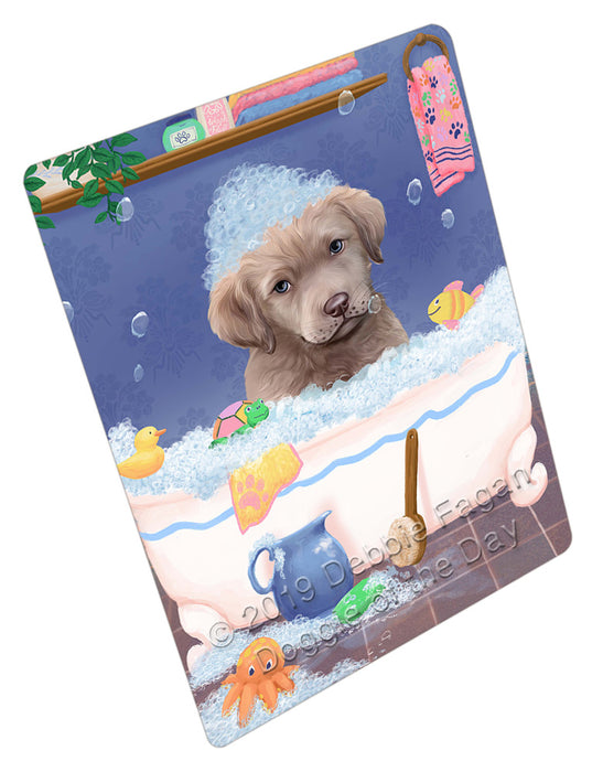 Rub A Dub Dog In A Tub Chesapeake Bay Retriever Dog Cutting Board - For Kitchen - Scratch & Stain Resistant - Designed To Stay In Place - Easy To Clean By Hand - Perfect for Chopping Meats, Vegetables, CA81644