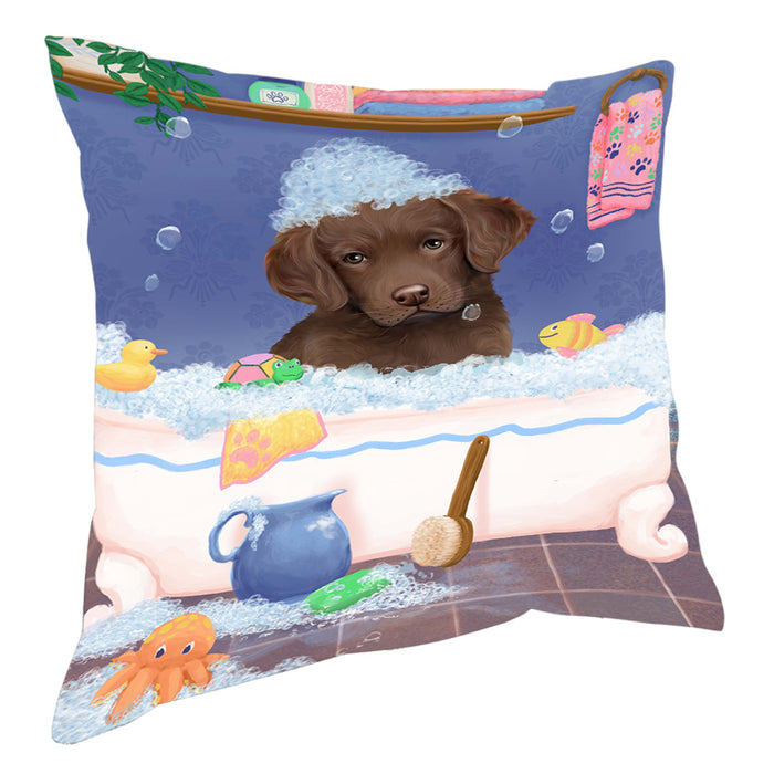 Rub A Dub Dog In A Tub Chesapeake Bay Retriever Dog Pillow with Top Quality High-Resolution Images - Ultra Soft Pet Pillows for Sleeping - Reversible & Comfort - Ideal Gift for Dog Lover - Cushion for Sofa Couch Bed - 100% Polyester, PILA90475