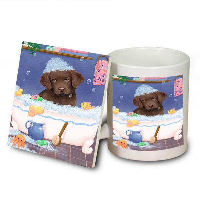 Rub A Dub Dog In A Tub Chesapeake Bay Retriever Dog Mug and Coaster Set MUC57332