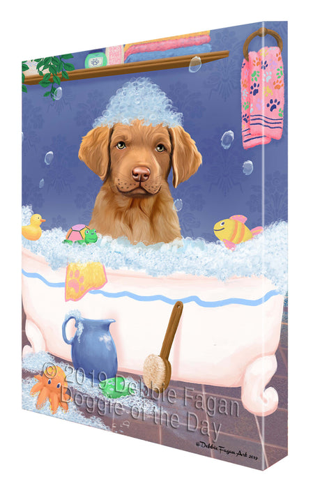 Rub A Dub Dog In A Tub Chesapeake Bay Retriever Dog Canvas Print Wall Art Décor CVS142577