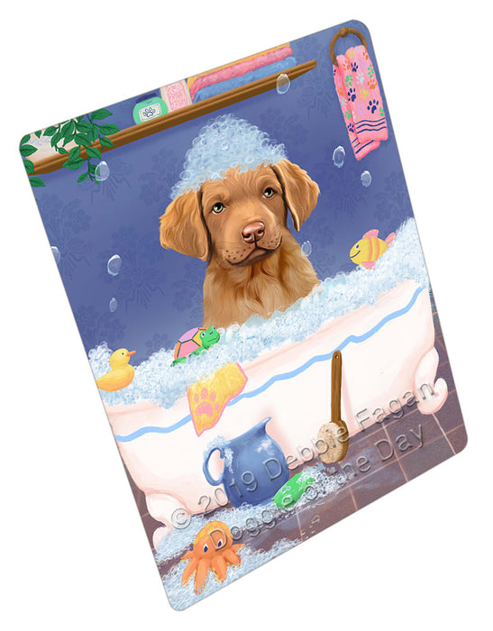 Rub A Dub Dog In A Tub Chesapeake Bay Retriever Dog Cutting Board - For Kitchen - Scratch & Stain Resistant - Designed To Stay In Place - Easy To Clean By Hand - Perfect for Chopping Meats, Vegetables, CA81648