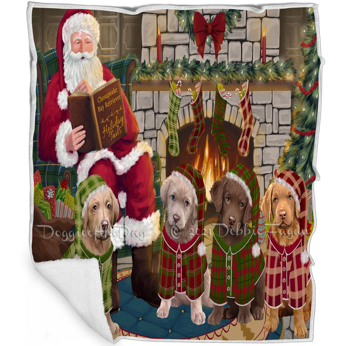 Christmas Cozy Holiday Tails Chesapeake Bay Retrievers Dog Blanket BLNKT115455