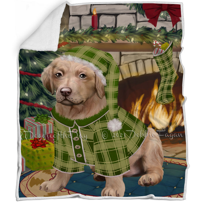 The Stocking was Hung Chesapeake Bay Retriever Dog Blanket BLNKT116859