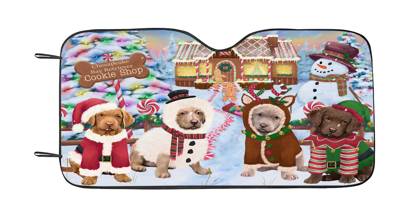Holiday Gingerbread Cookie Chesapeake Bay Retriever Dogs Car Sun Shade