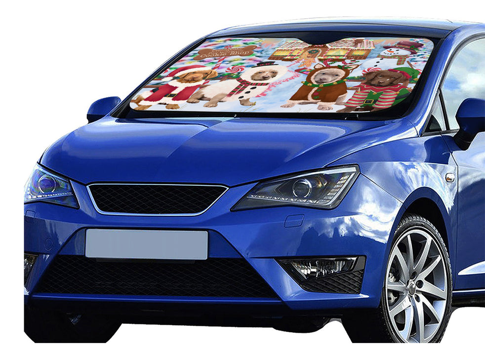 Holiday Gingerbread Cookie Chesapeake Bay Retriever Dogs Car Sun Shade