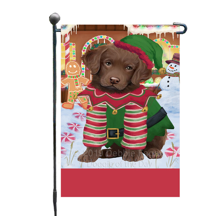 Personalized Gingerbread Candyfest Chesapeake Bay Retriever Dog Custom Garden Flag GFLG64002