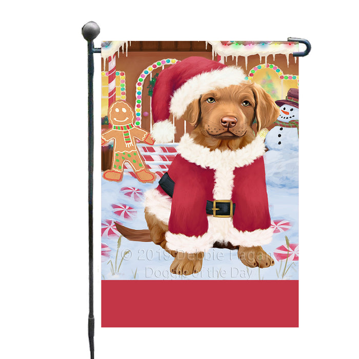 Personalized Gingerbread Candyfest Chesapeake Bay Retriever Dog Custom Garden Flag GFLG64004