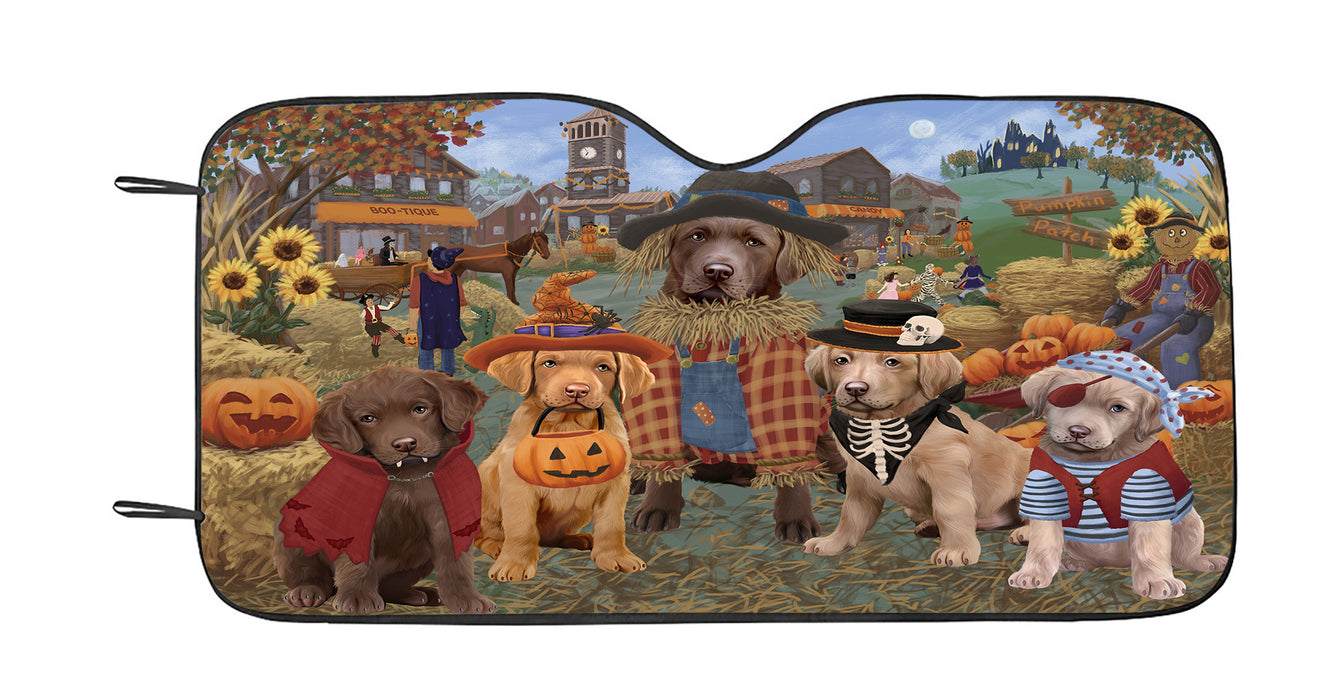 Halloween 'Round Town Chesapeake Bay Retriever Dogs Car Sun Shade
