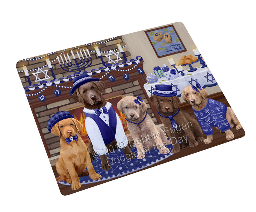 Happy Hanukkah Family and Happy Hanukkah Both Chesapeake Bay Retriever Dogs Magnet MAG77626 (Small 5.5" x 4.25")