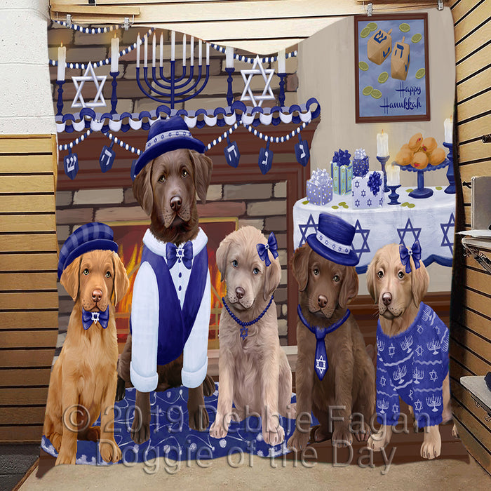 Happy Hanukkah Family and Happy Hanukkah Both Chesapeake Bay Retriever Dogs Quilt
