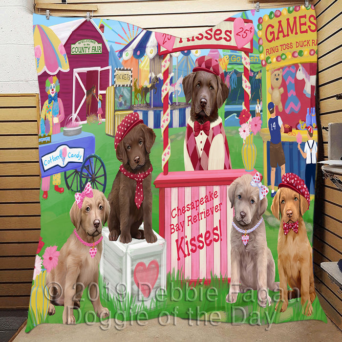 Carnival Kissing Booth Chesapeake Bay Retriever Dogs Quilt