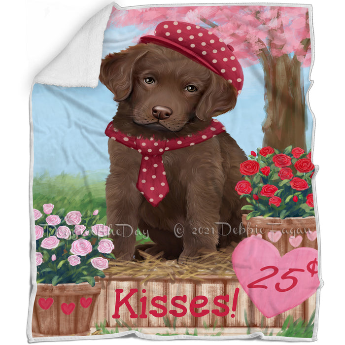 Rosie 25 Cent Kisses Chesapeake Bay Retriever Dog Blanket BLNKT127344