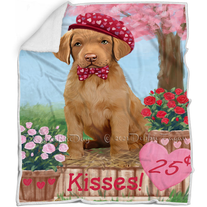 Rosie 25 Cent Kisses Chesapeake Bay Retriever Dog Blanket BLNKT127353