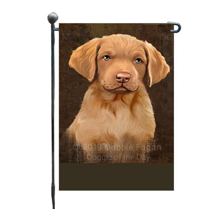 Personalized Rustic Chesapeake Bay Retriever Dog Custom Garden Flag GFLG63480