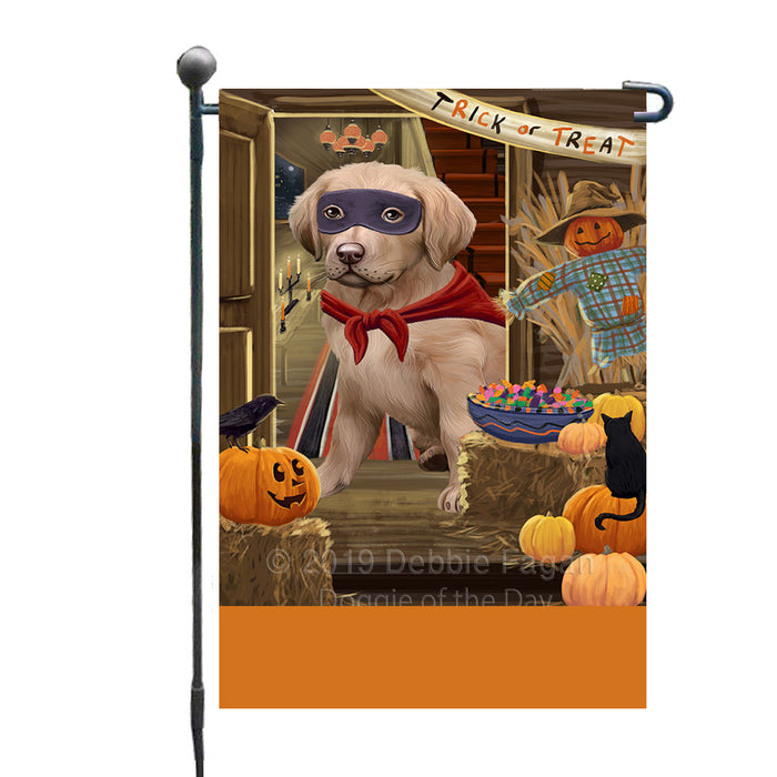 Personalized Enter at Own Risk Trick or Treat Halloween Chesapeake Bay Retriever Dog Custom Garden Flags GFLG-DOTD-A59535