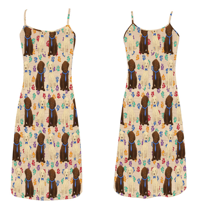 Rainbow Paw Print Chesapeake Bay Retriever Dogs Blue Alcestis Slip Dress
