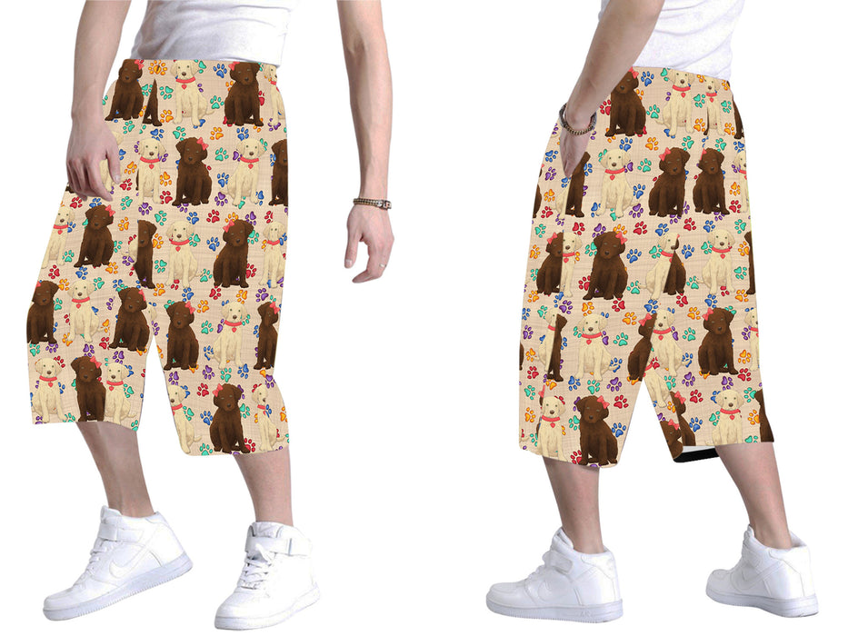 Rainbow Paw Print Chesapeake Bay Retriever Dogs Red All Over Print Men's Baggy Shorts