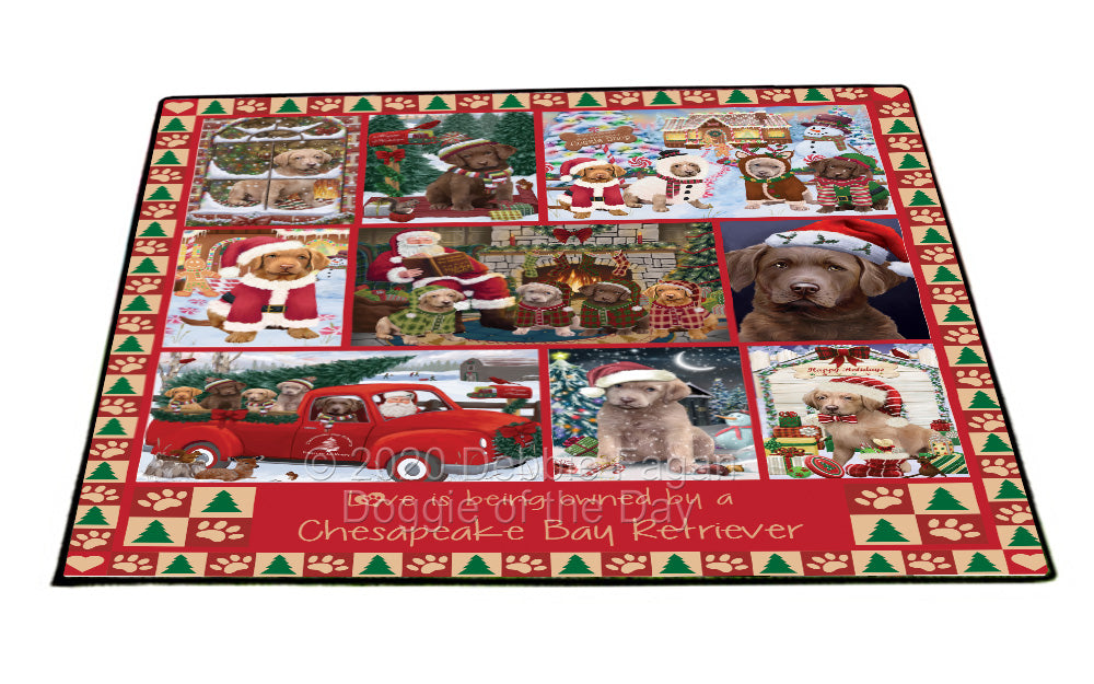 Love is Being Owned Christmas Chesapeake Bay Retriever Dogs Floormat FLMS54823