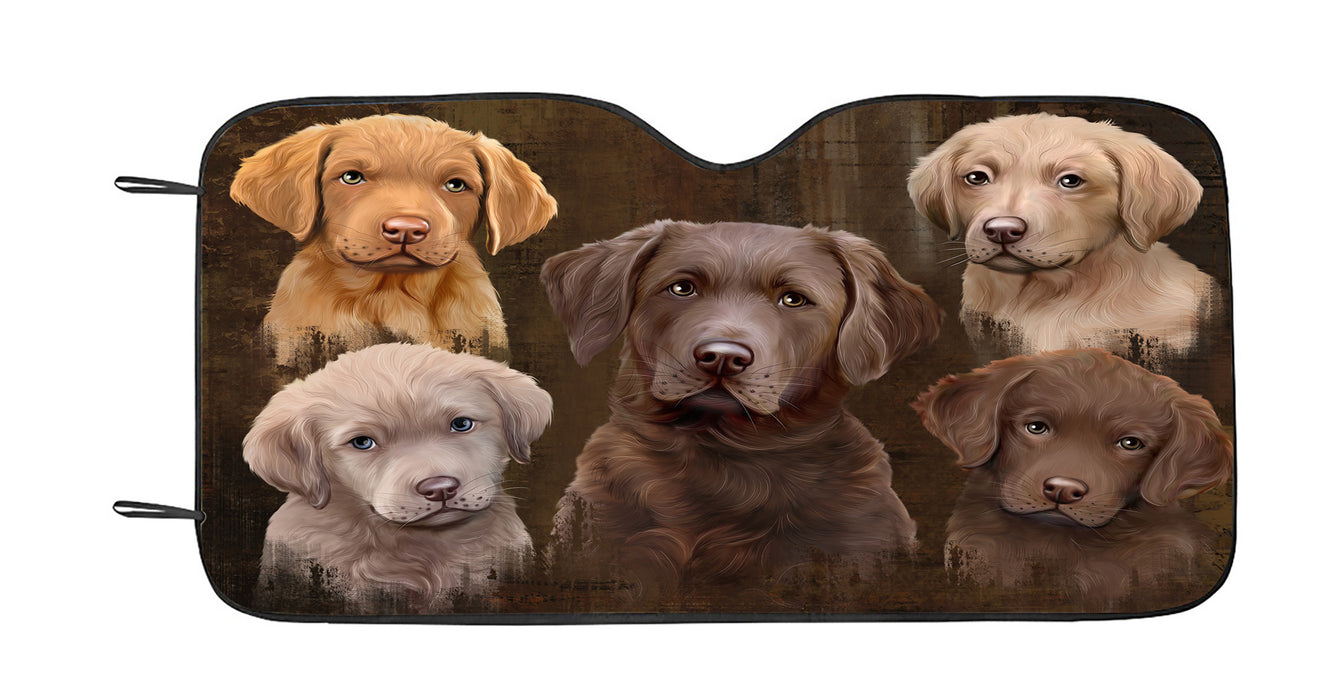 Rustic Chesapeake Bay Retriever Dogs Car Sun Shade