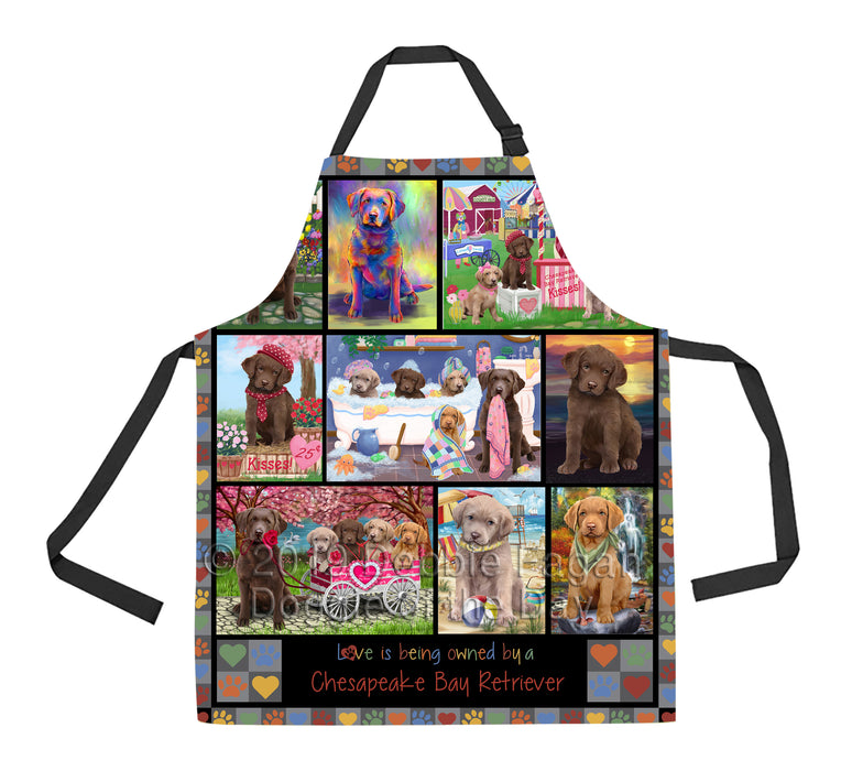 Love is Being Owned Chesapeake Bay Retriever Dog Grey Apron