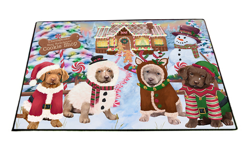 Holiday Gingerbread Cookie Shop Chesapeake Bay Retrievers Dog Floormat FLMS53220