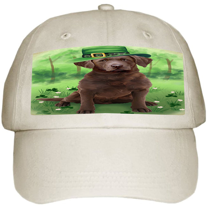 St. Patricks Day Irish Portrait Chesapeake Bay Retriever Dog Ball Hat Cap HAT50040