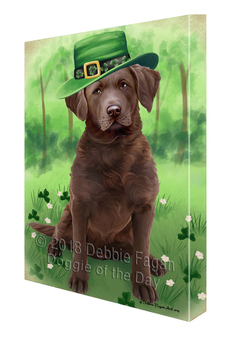 St. Patricks Day Irish Portrait Chesapeake Bay Retriever Dog Canvas Wall Art CVS54534